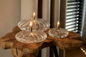 Lampe à huile galet Élégante laiton <Br> PERI LIVING