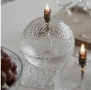 Lampe à huile Ronde martelée <Br> PERI LIVING