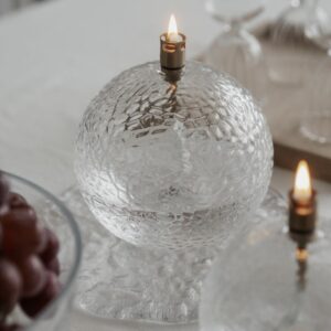 Lampe à huile Ronde martelée <Br> PERI LIVING