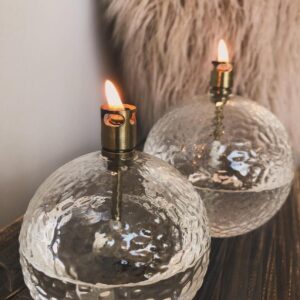 Lampe à huile Ronde martelée <Br> PERI LIVING