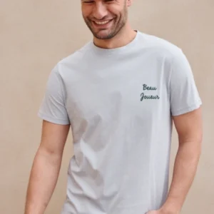 T-shirt en coton bio Beau Joueur Bleu Gris <br> JAQK