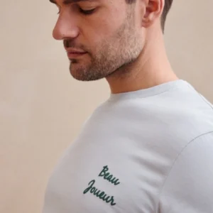 T-shirt en coton bio Beau Joueur Bleu Gris <br> JAQK