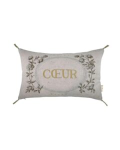 Coussin brodé Enluminure Coeur BONCOEURS